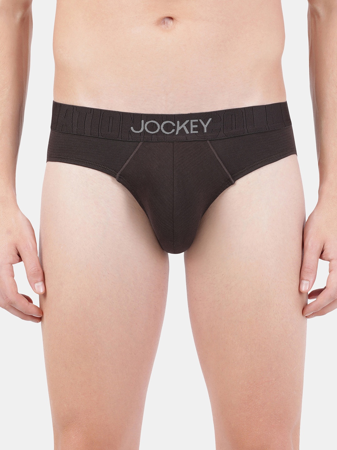 

Jockey Men Brown Solid Basic Briefs