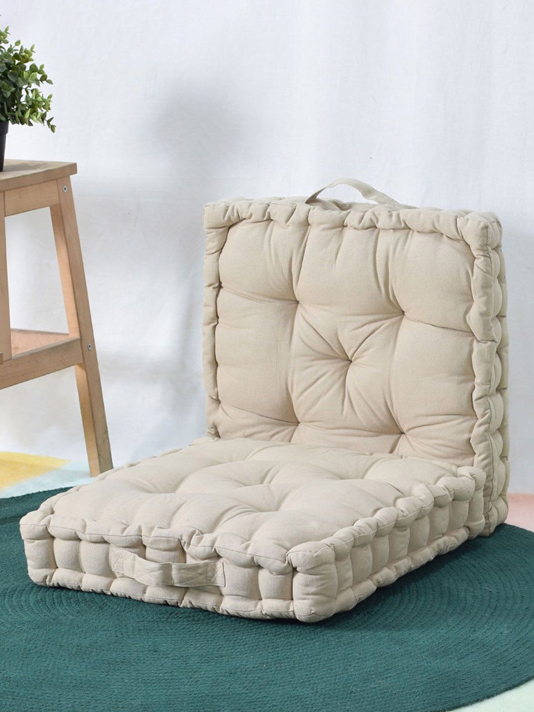 

BLANC9 Set Of 2 Beige Square Floor Cushion