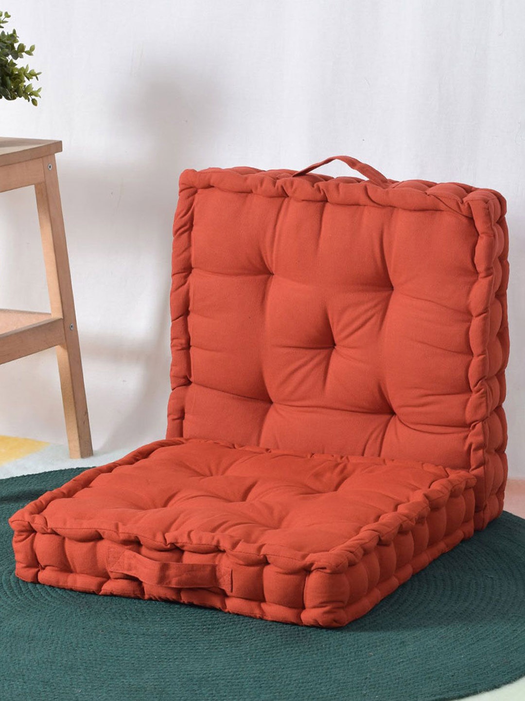 

Square Floor Cushion Crimson Matlas Red Square Floor Cushion, Rust