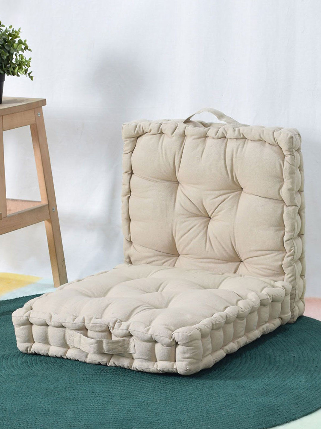 

BLANC9 Beige Set Of 2 Mud Matlas Square Floor Cushion