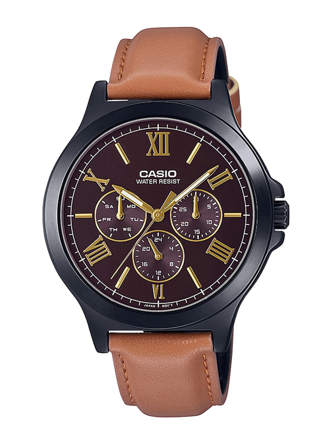 

CASIO Men Brown Dial & Brown Leather Straps Analogue Watch