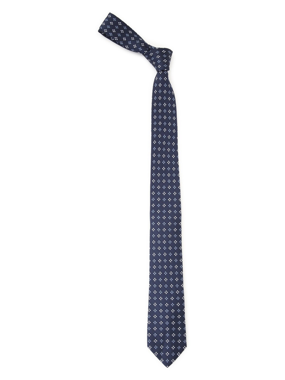 

Van Heusen Men Navy Blue & White Woven Design Broad Tie