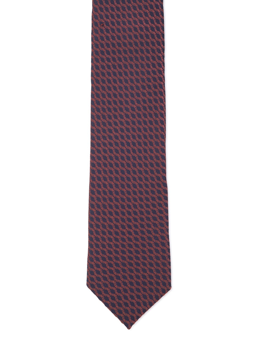 

Van Heusen Men Maroon & Black Woven Design Skinny Tie