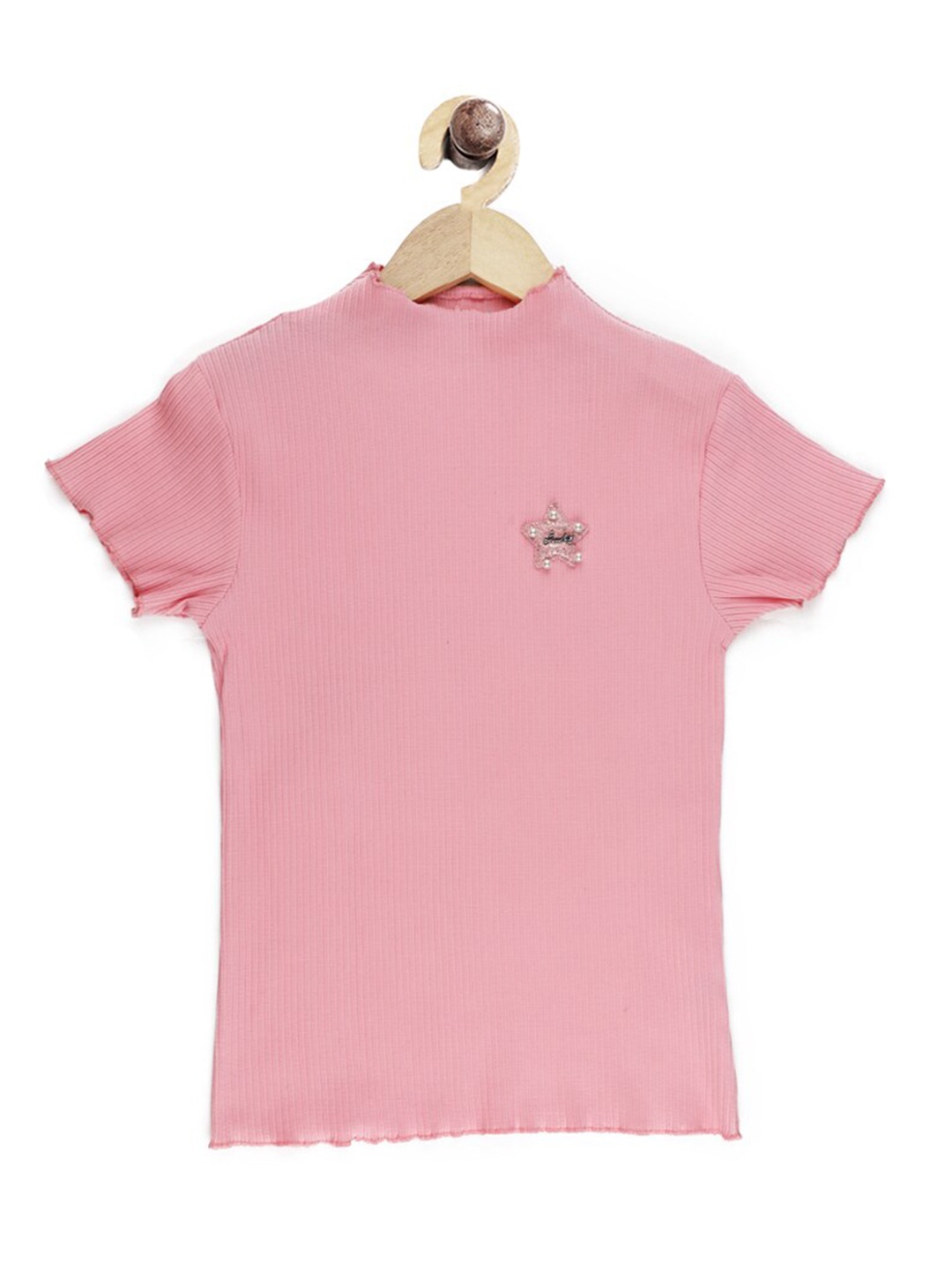 

Stupid Cupid Girls Pink Solid Regular-Fit T-shirt