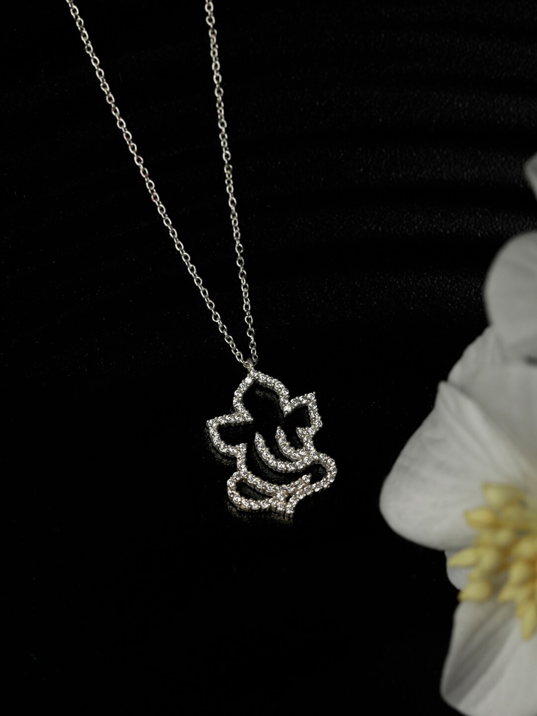 

SHEER by Priyaasi Women Silver-Toned 92.5 Sterling Silver Pendent Necklace