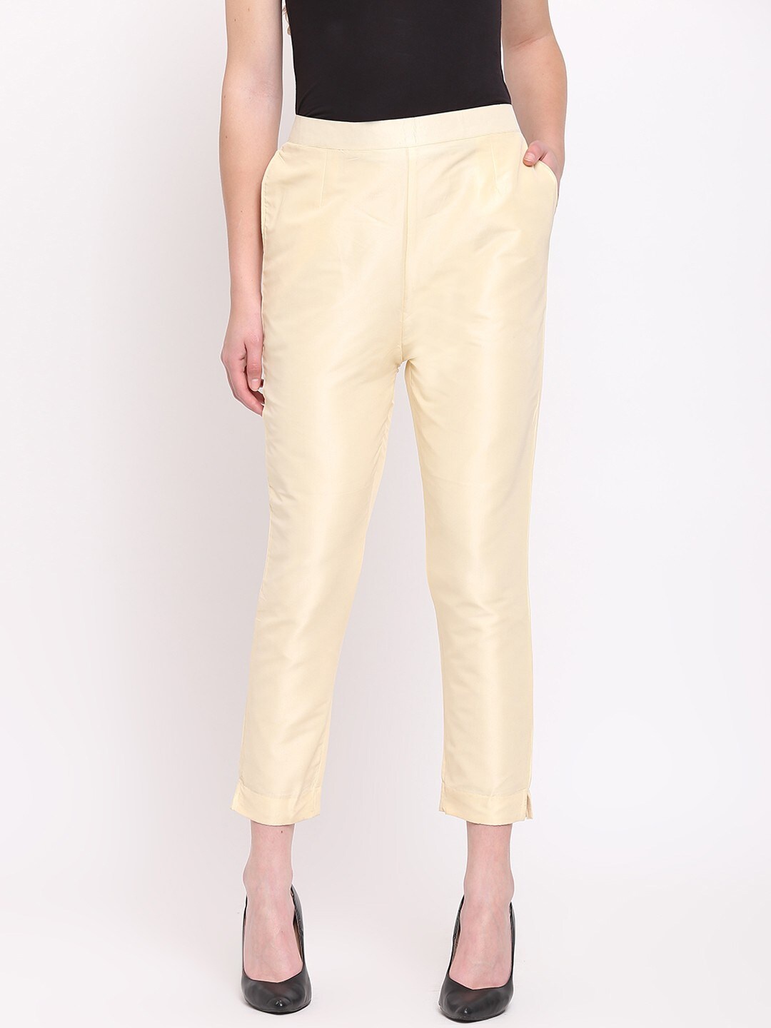 

RIVI Women Beige Cigarette Trousers