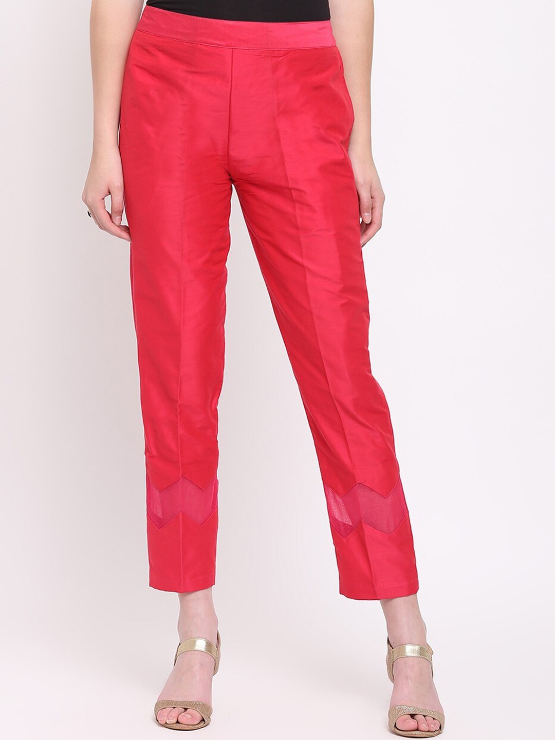 

RIVI Women Magenta Cigarette Trousers
