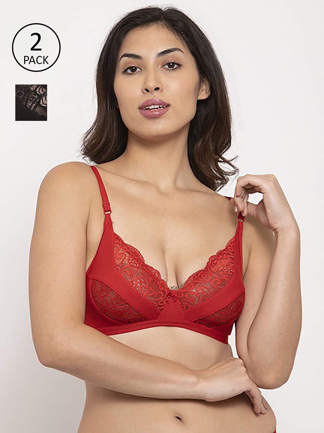 

Innocence Black & Red Pack of 2 Non-Padded Bra