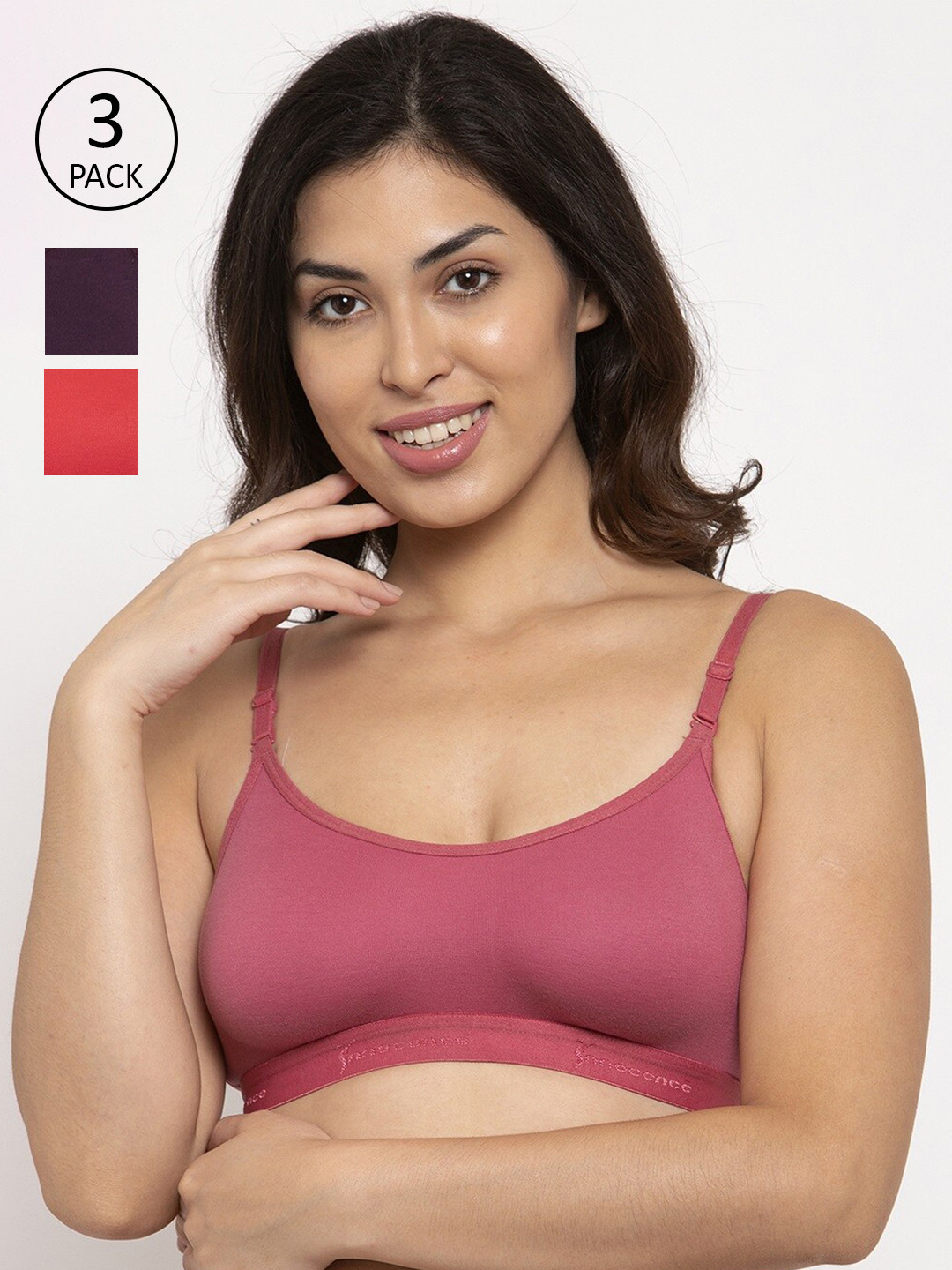 

Innocence Pack of 3 Sports Bra, Magenta