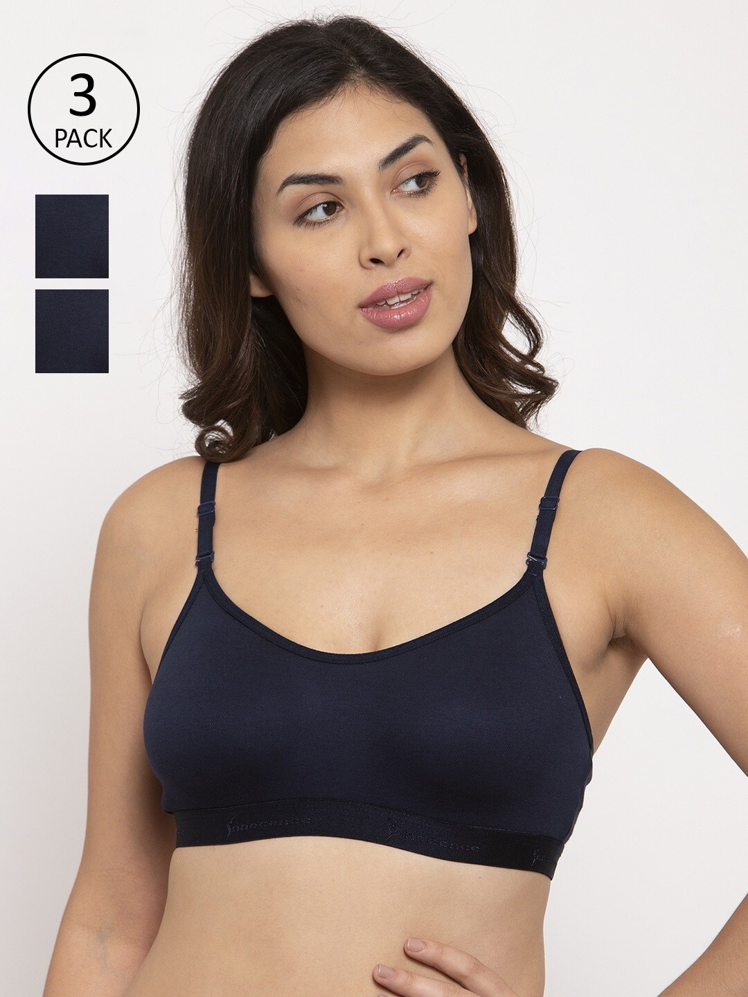 

Innocence Navy Blue Pack of 3 Workout Bra