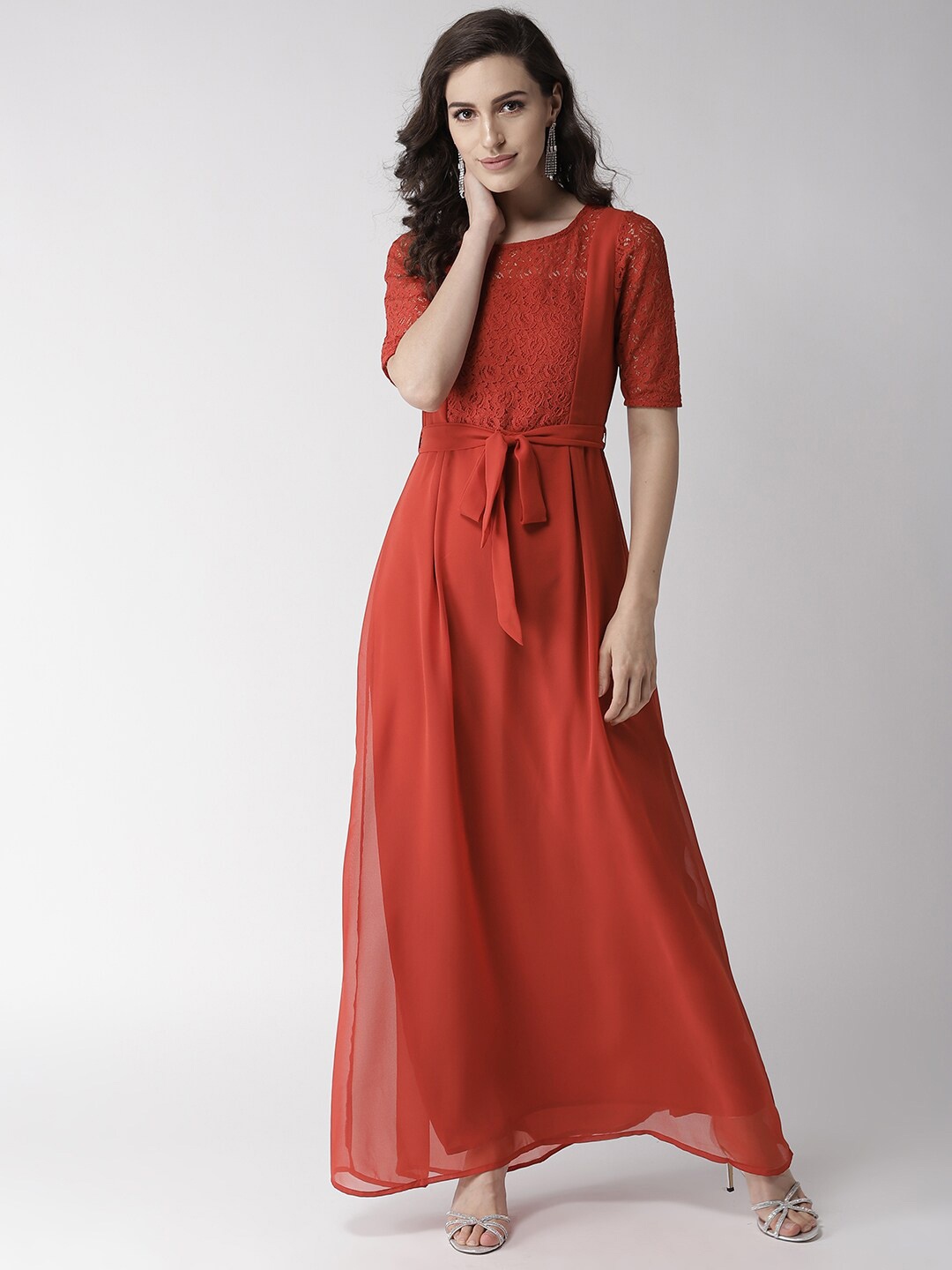 

La Zoire Georgette Maxi Dress, Rust