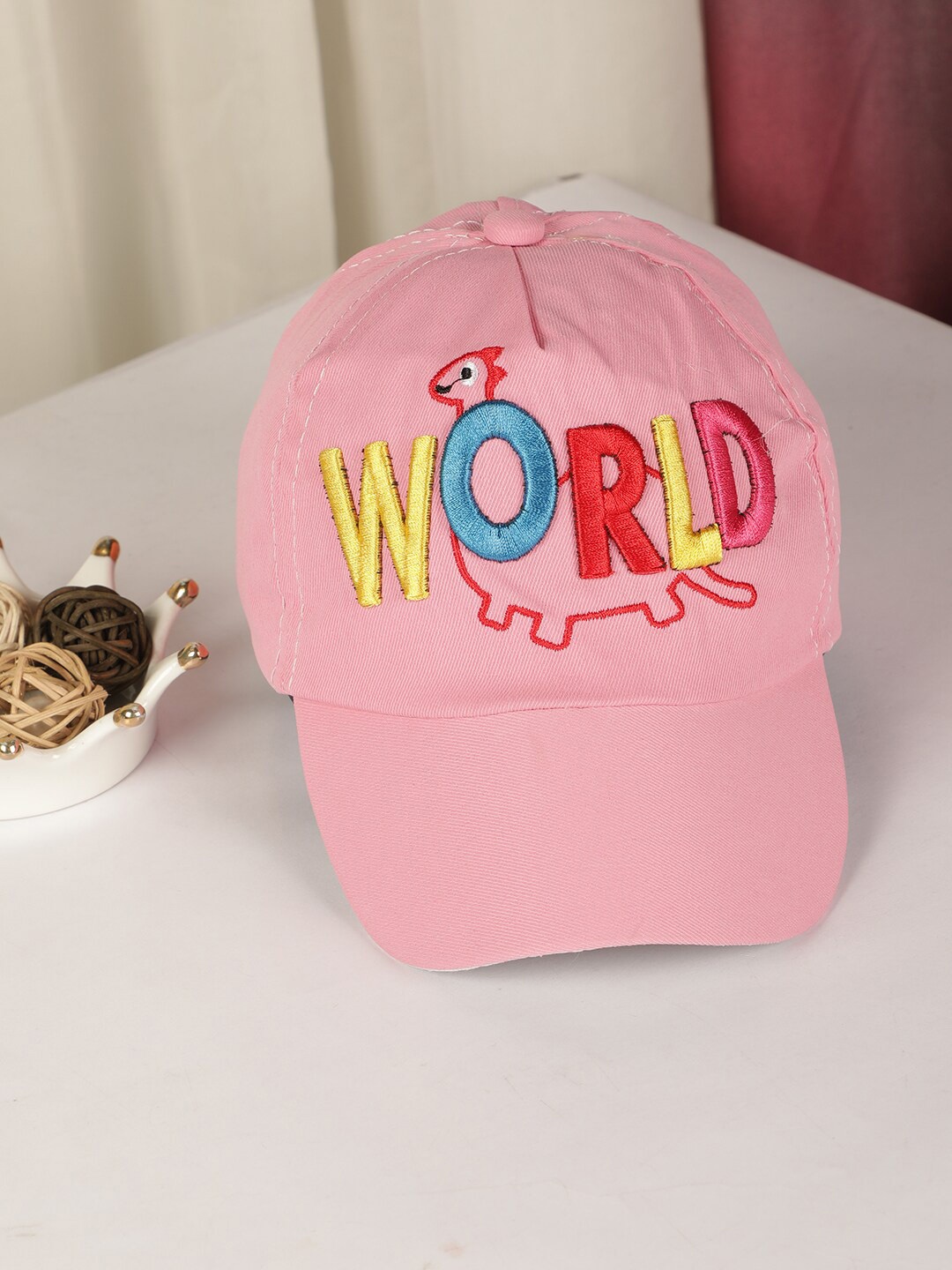 

PASSION PETALS Girls Pink Embroidered Cotton Baseball Cap