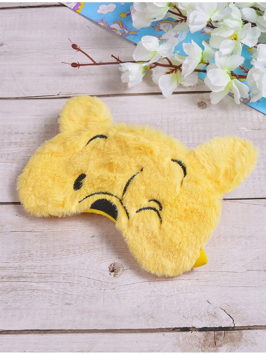 

POPLINS Kids Yellow & Black Embroidered Pure Natural Cotton Eye Mask