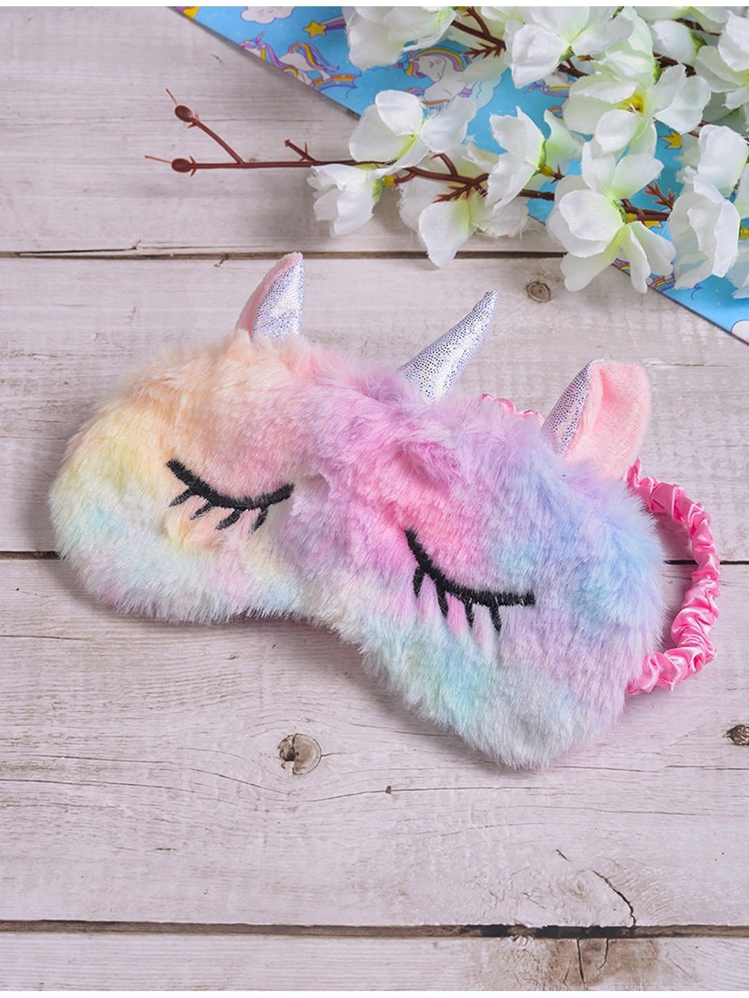 

POPLINS Kids Pink & Yellow Printed Pure Cotton Eye Mask