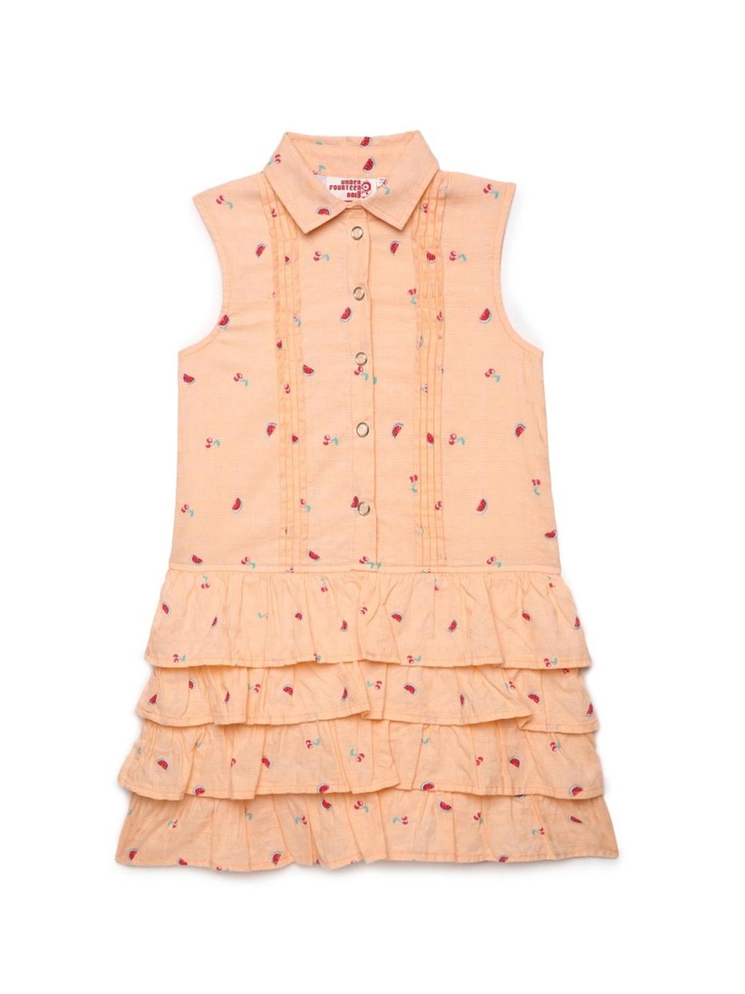 

UNDER FOURTEEN ONLY Peach-Coloured A-Line Dress