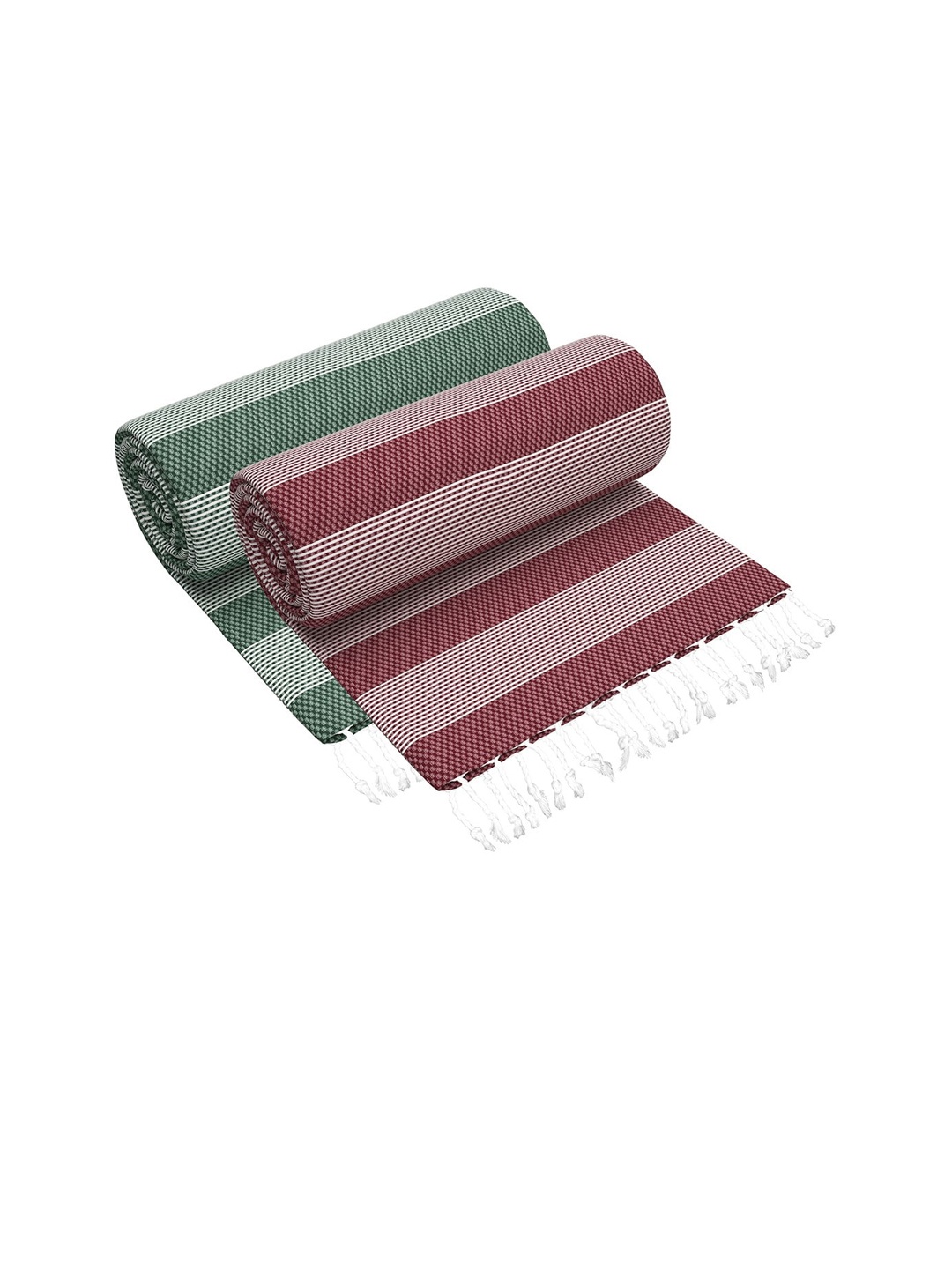 

Story@home Green & Magenta Set Of 2 Striped 200 GSM Pure Cotton Bath Towel