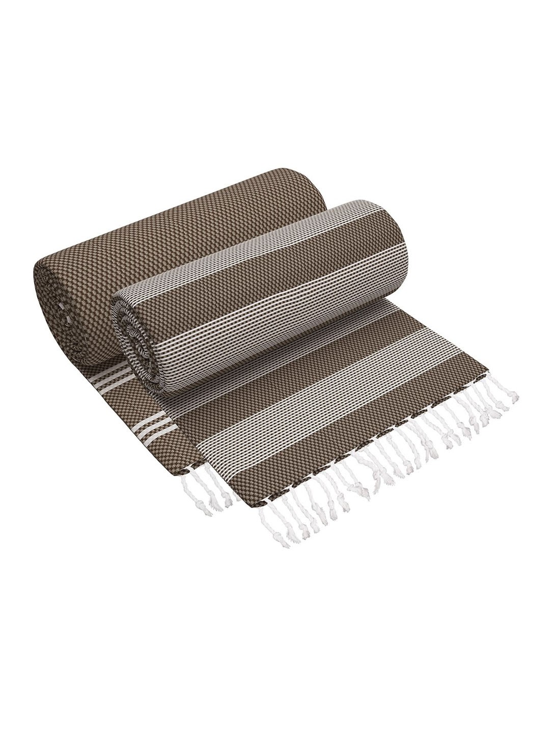 

Story@home Brown Set Of 2 Pure Cotton 200 GSM Bath Towel Set