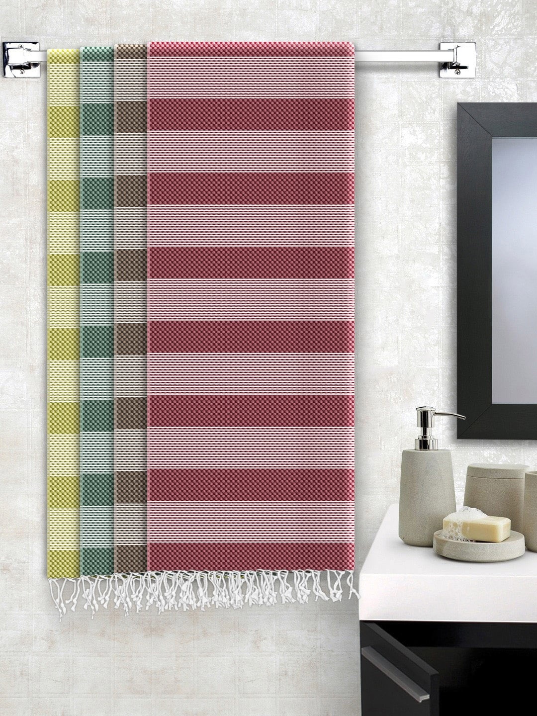 

Story@home 4pc 200 GSM Pure Cotton Bath Towel, Olive