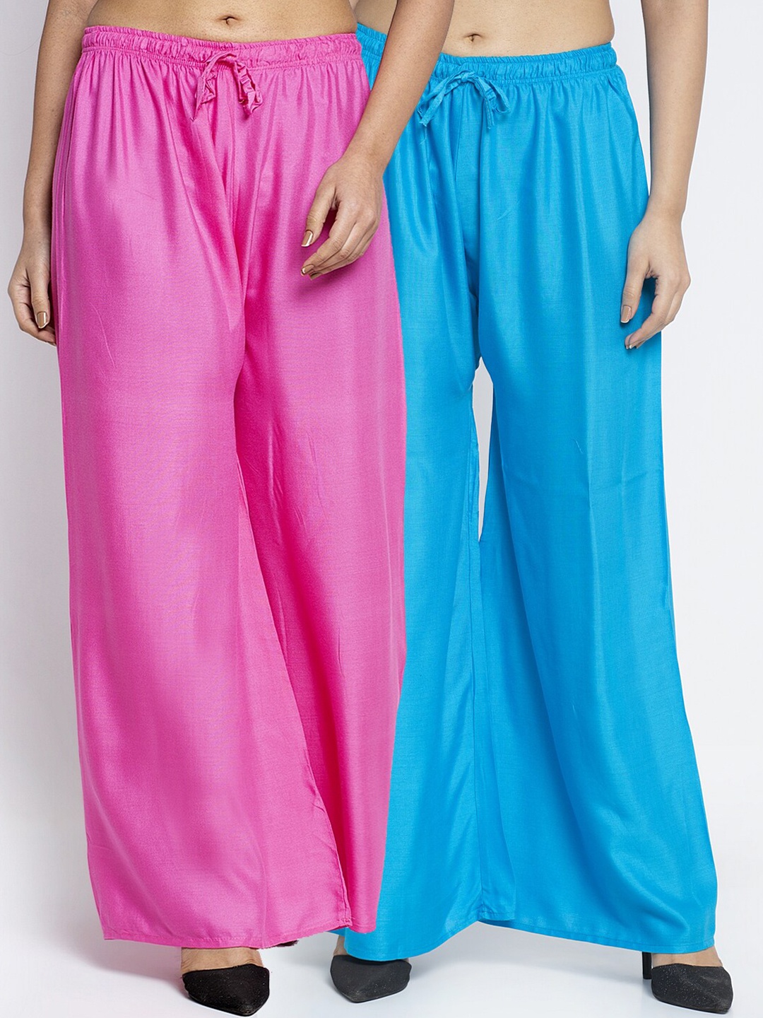

Jinfo Women Pack Of 2 Ethnic Palazzos, Pink
