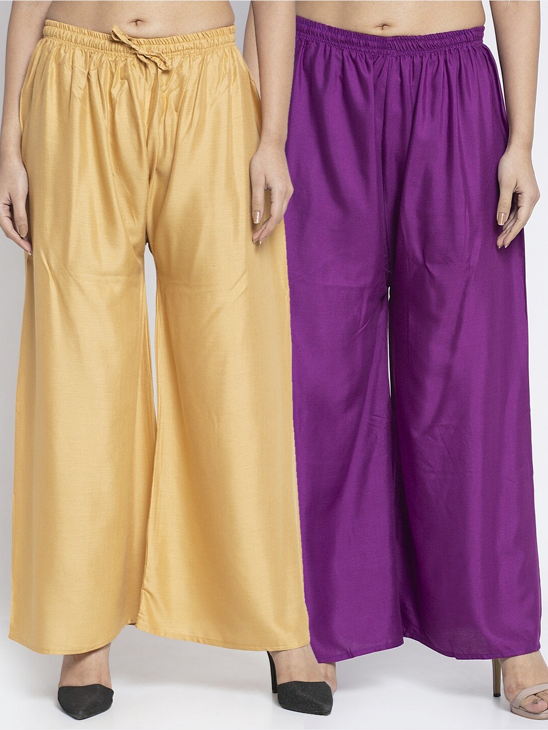 

Jinfo Women Pack Of 2 Ethnic Palazzos, Yellow
