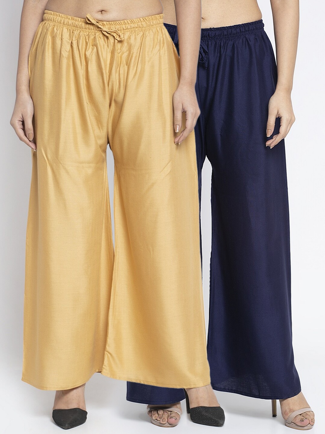 

Jinfo Women Pack Of 2 Ethnic Palazzos, Yellow