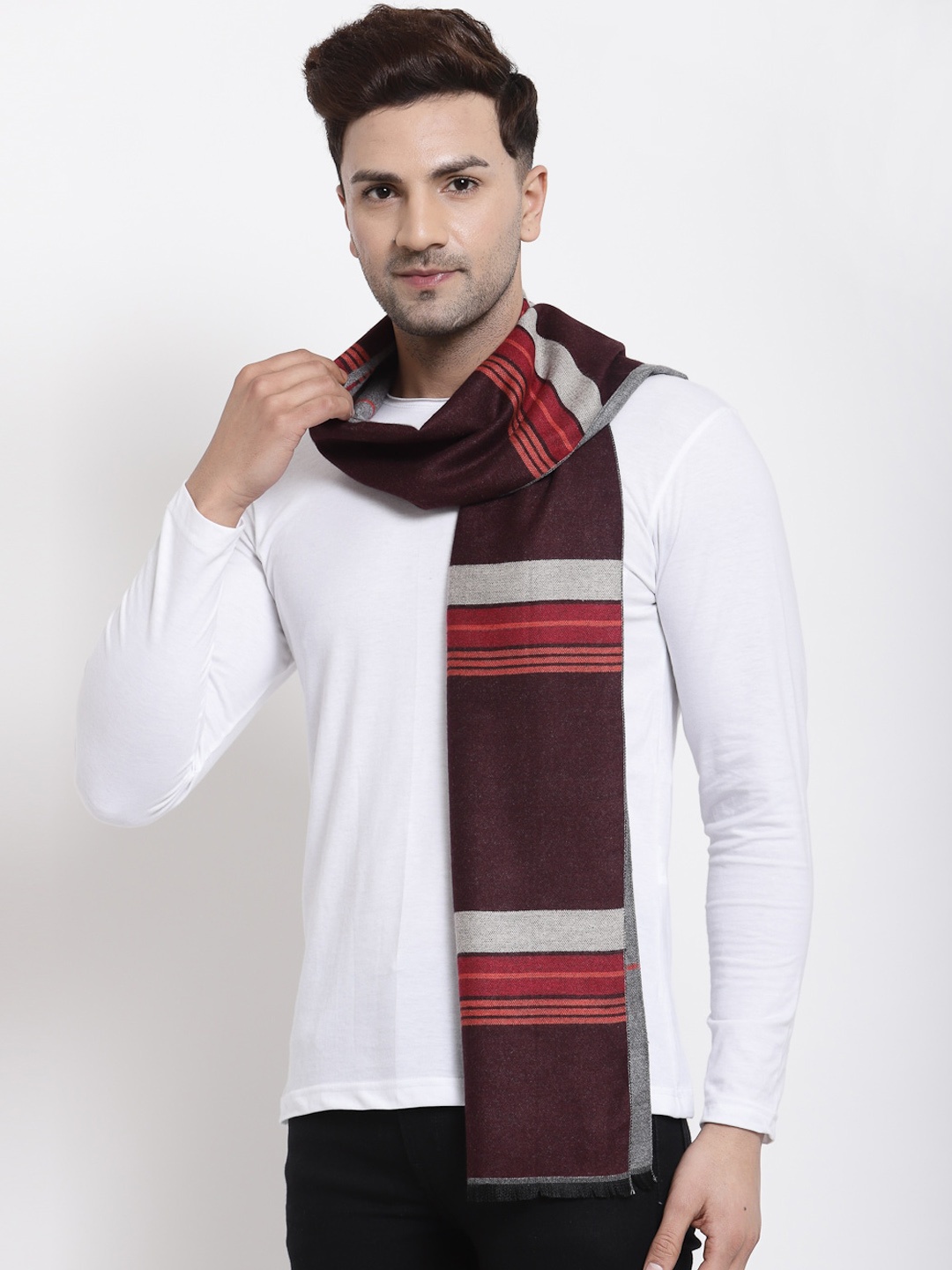 

Calvadoss Men Grey & Brown Printed Mufflers