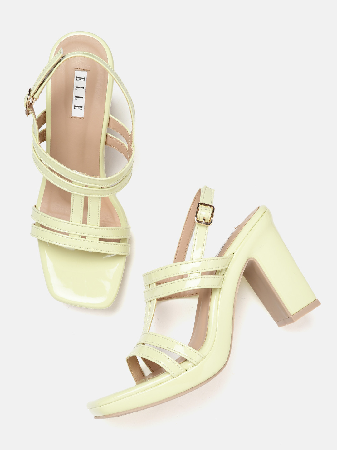 

ELLE Women Lime Green Solid Block Heels