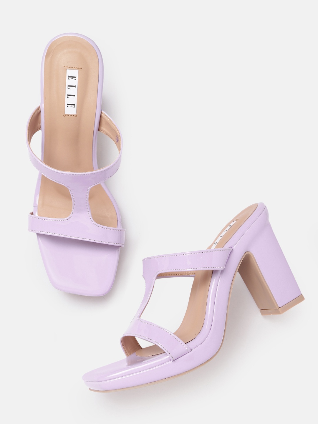 

ELLE Lavender Solid Block Heels