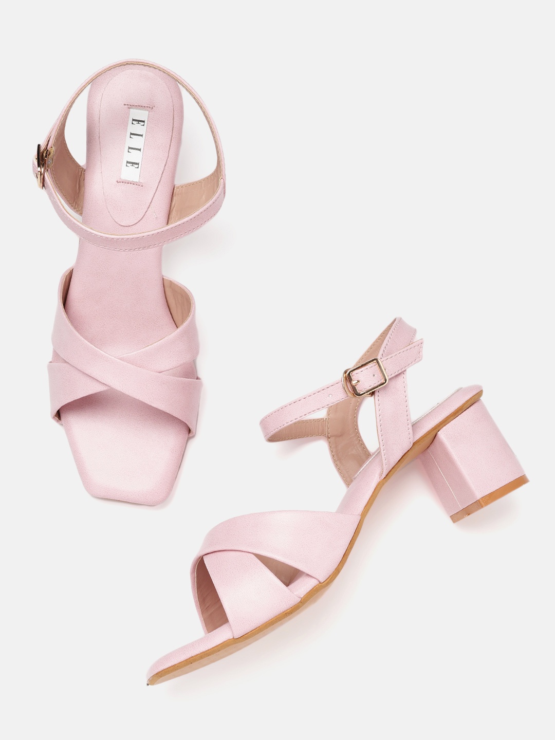 

ELLE Pink Solid Block Heels