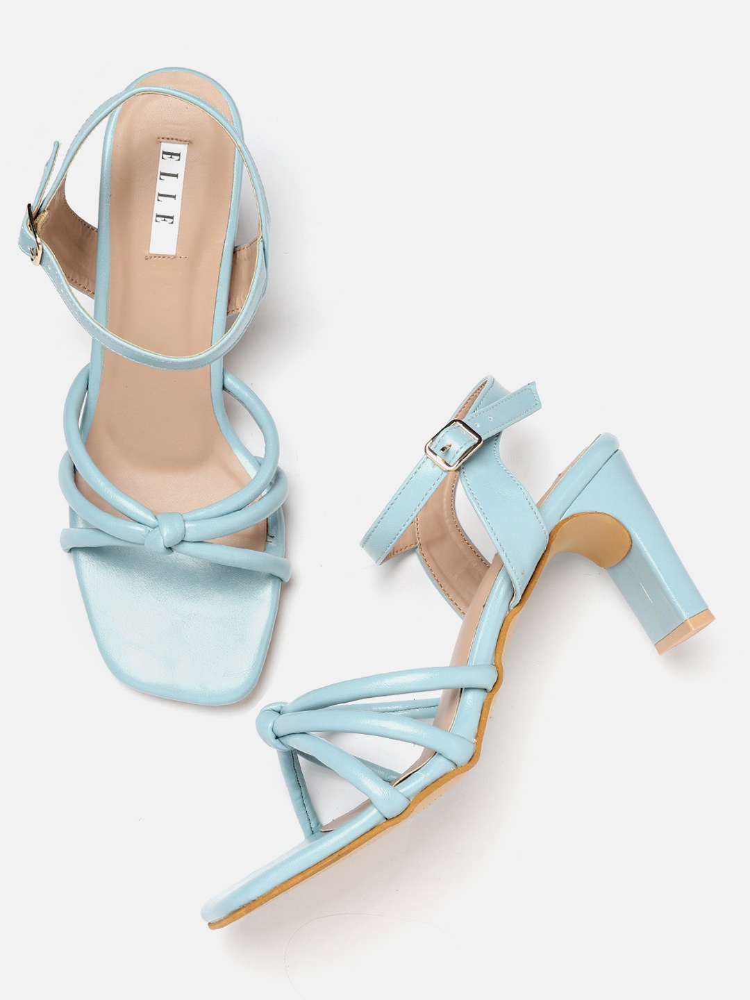 

ELLE Blue Solid Block Heels