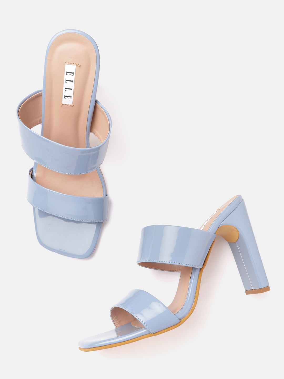 

ELLE Blue Patent Finish Block Heels