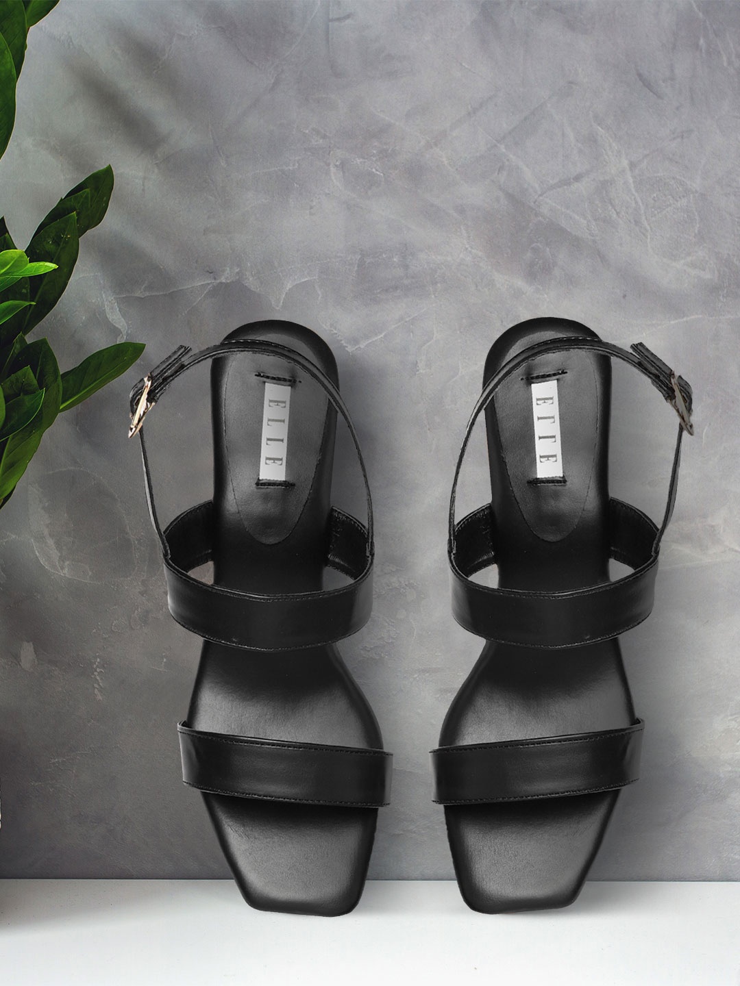 

ELLE Black Solid Block Heels