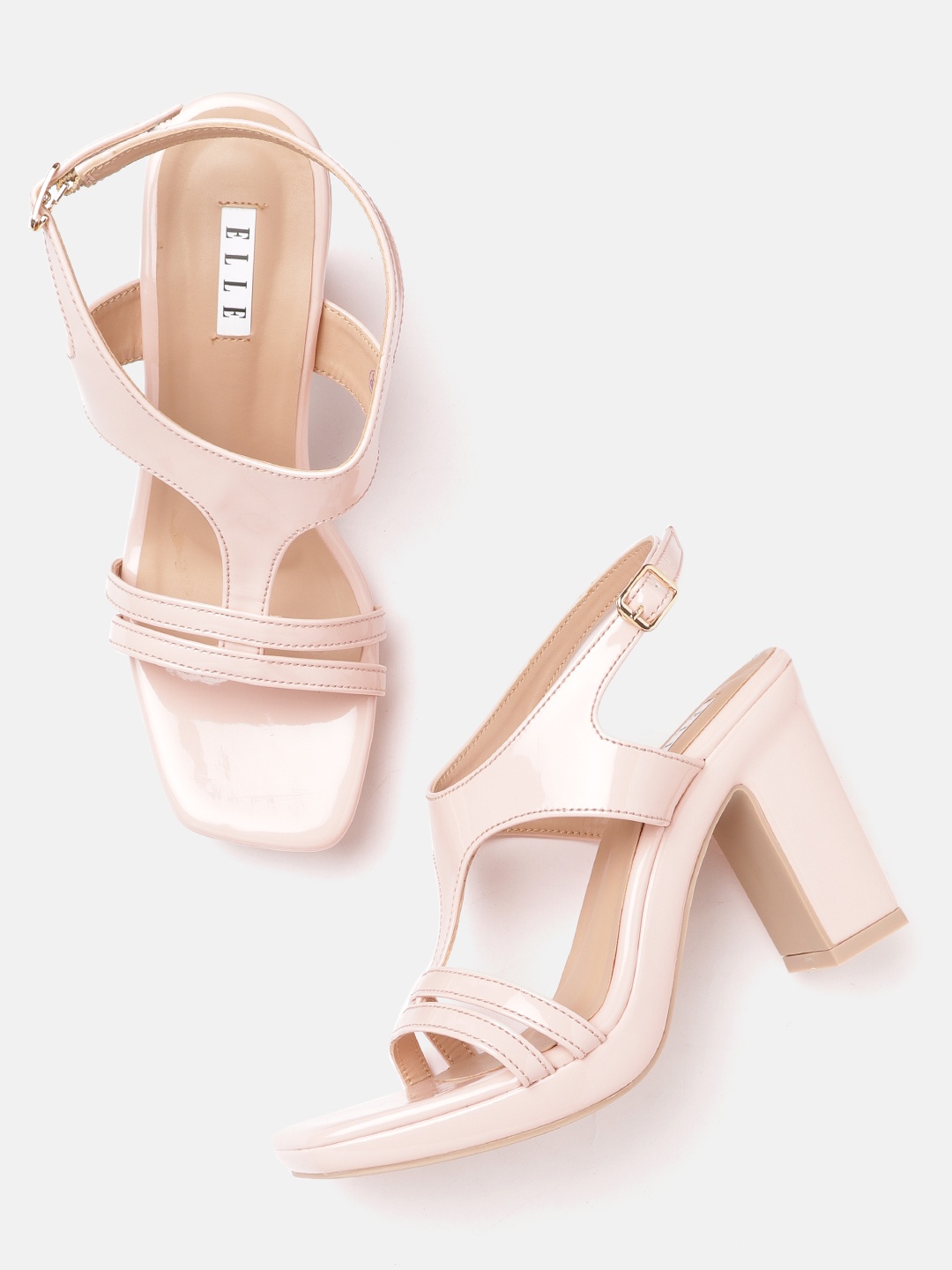 

ELLE Pink Patent Finish Block Heels