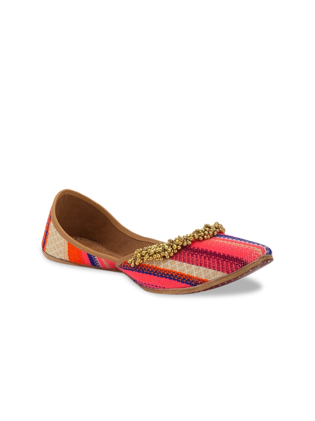 

5 ELEMENTS Women Peach-Coloured Mojaris Flats