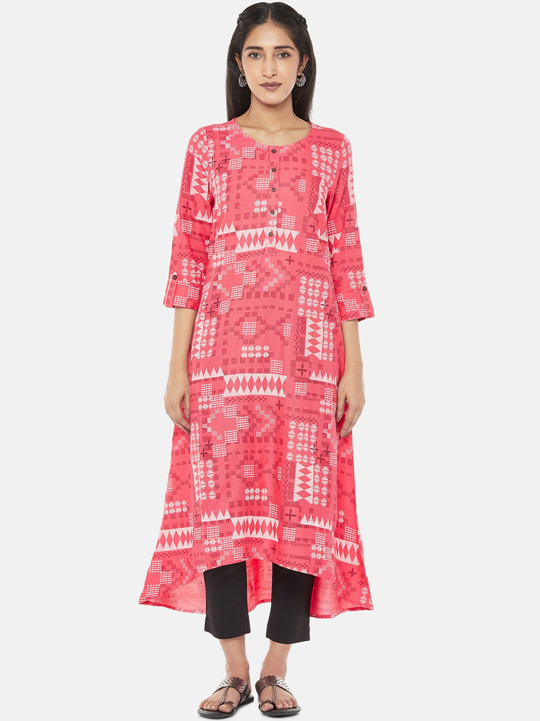 

RANGMANCH BY PANTALOONS Women Coral Printed