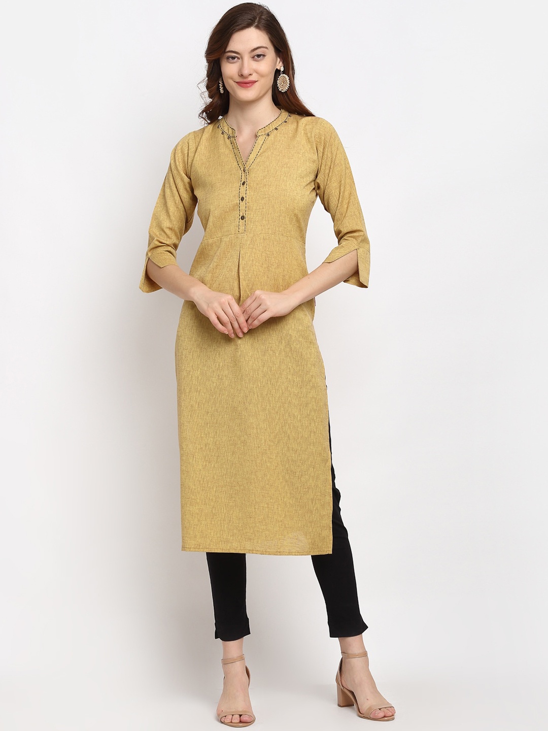 

Lovely Lady Women Mustard Yellow Kurta