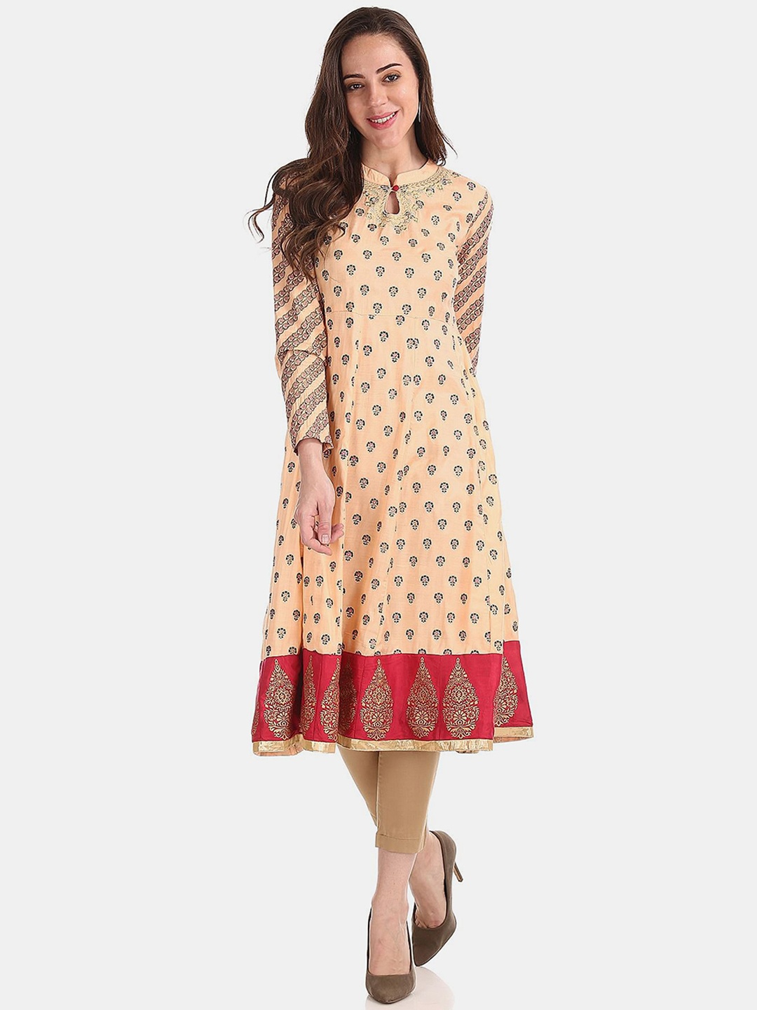 

Anahi Women Orange & Maroon Ethnic Motifs Printed Anarkali Kurta