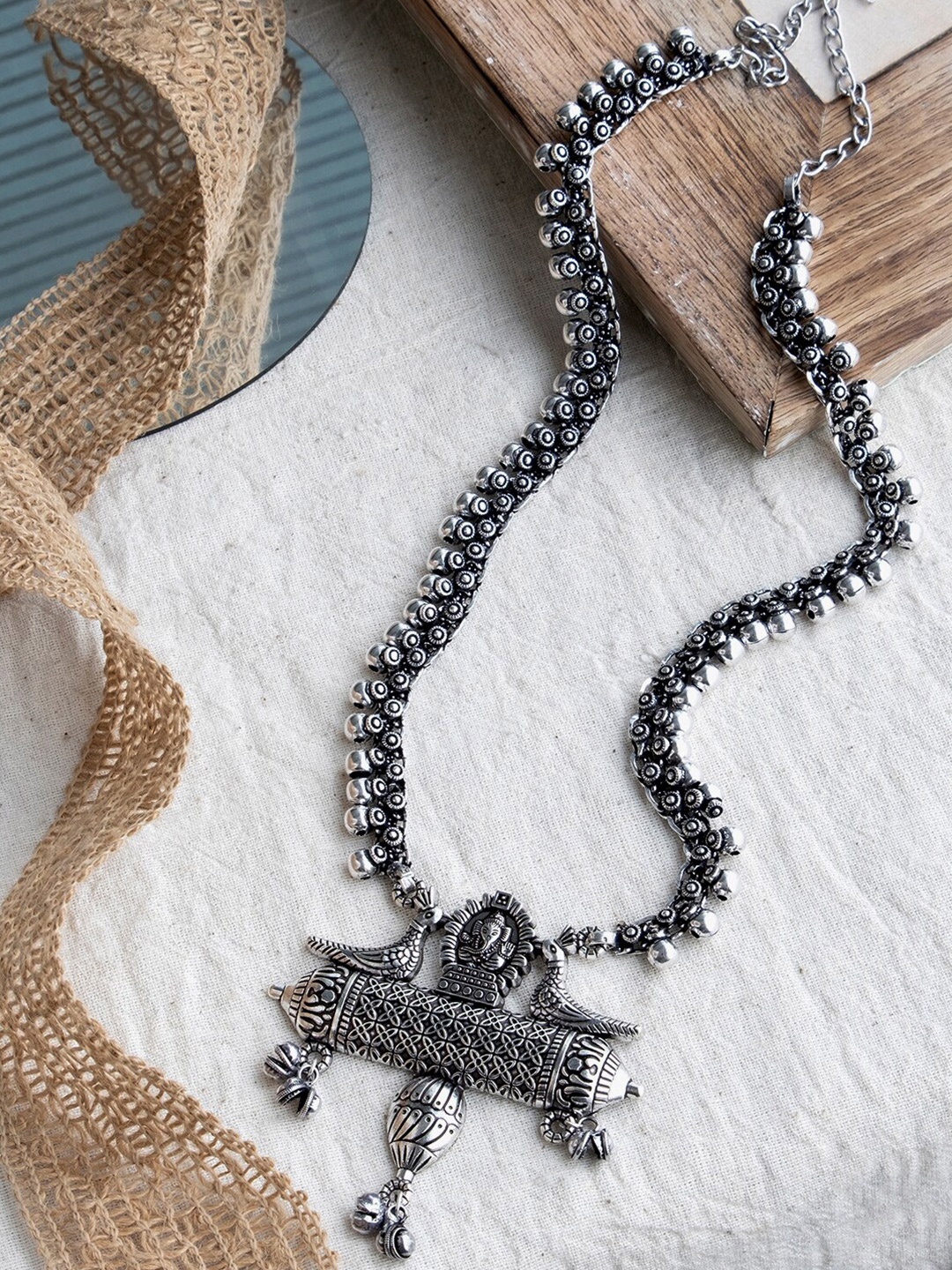

Infuzze Oxidised Silver-Plated Brass Necklace