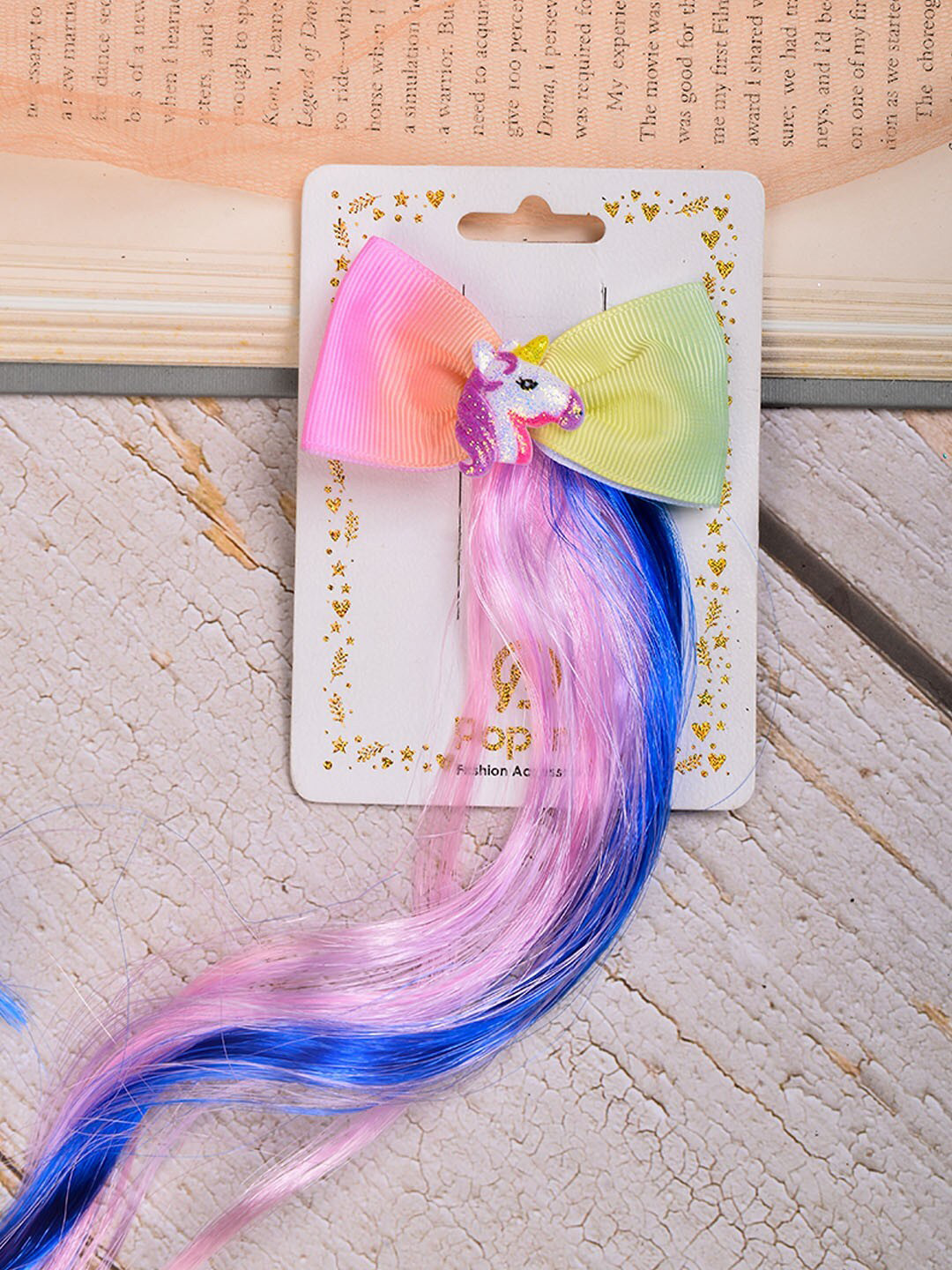 

POPLINS Girls Blue & Pink Embellished Alligator Hair Clip