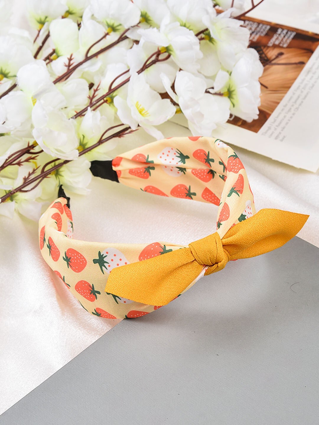 

POPLINS Girls Cream-Coloured Floral Printed Hairband