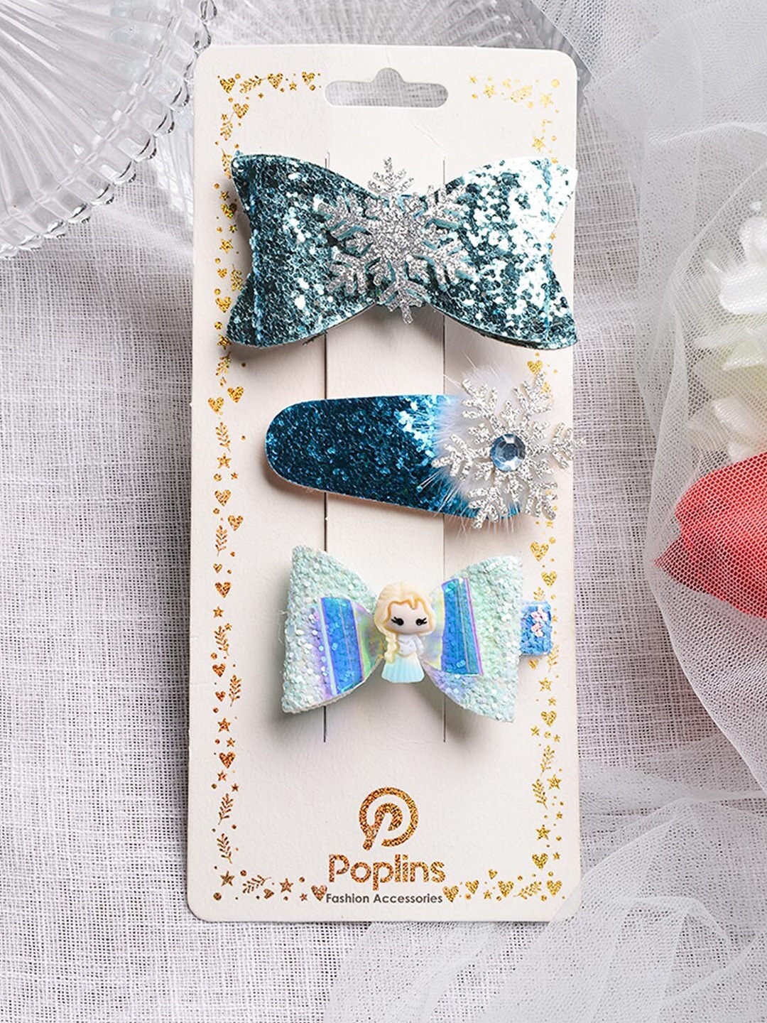 

POPLINS Girls Blue & Purple Set of 3 Alligator Hair Clip