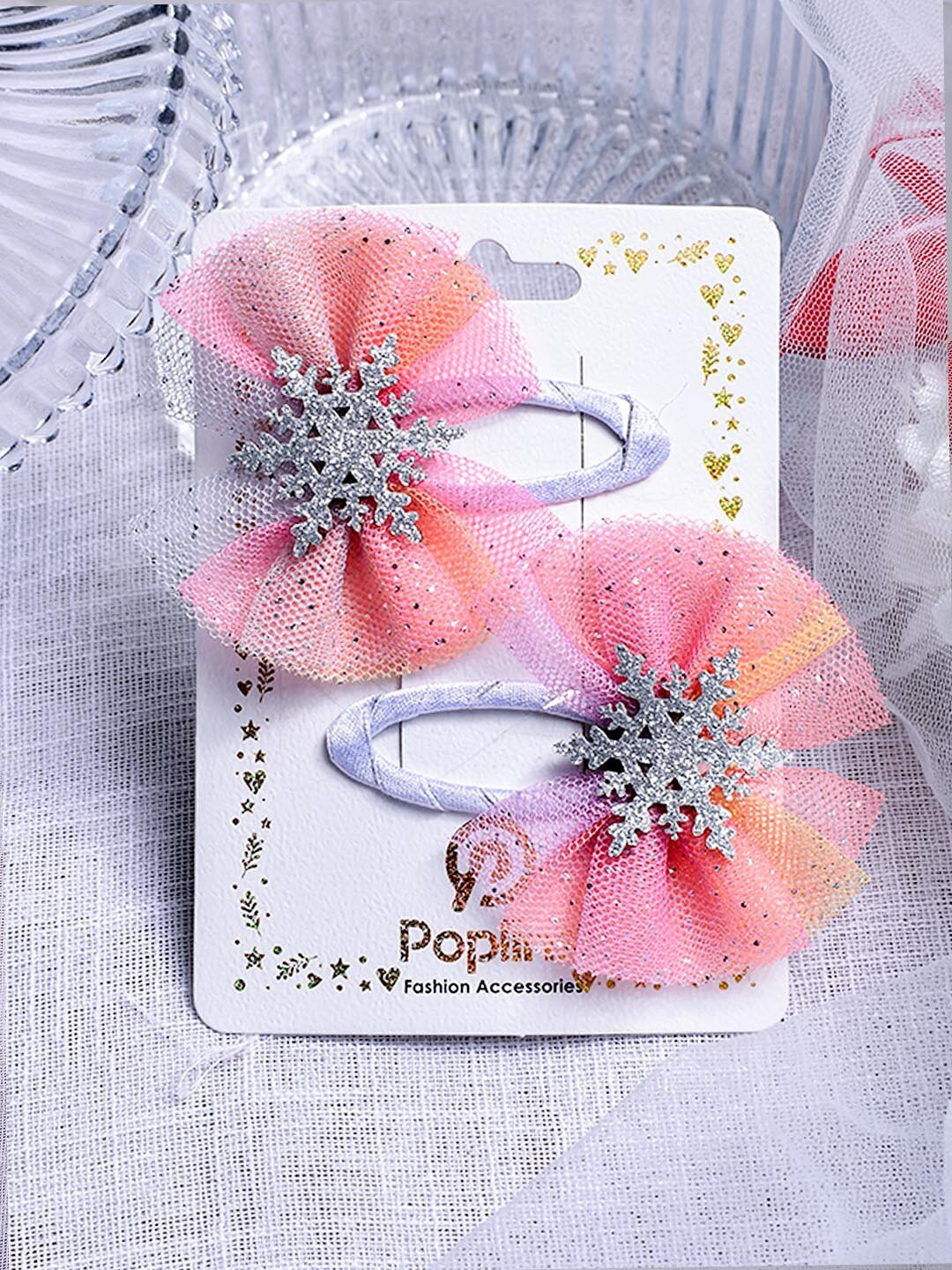 

POPLINS Girls Pink Set of 2 Embellished Alligator Hair Clip