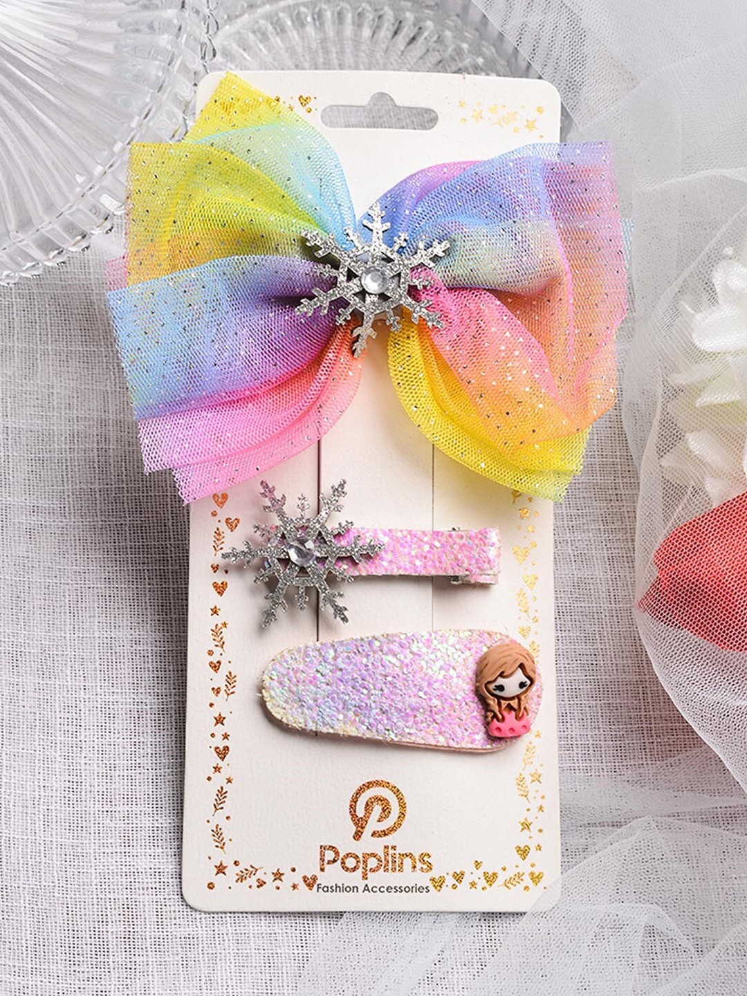 

POPLINS Girls Yellow & Purple Set of 3 Alligator Hair Clip