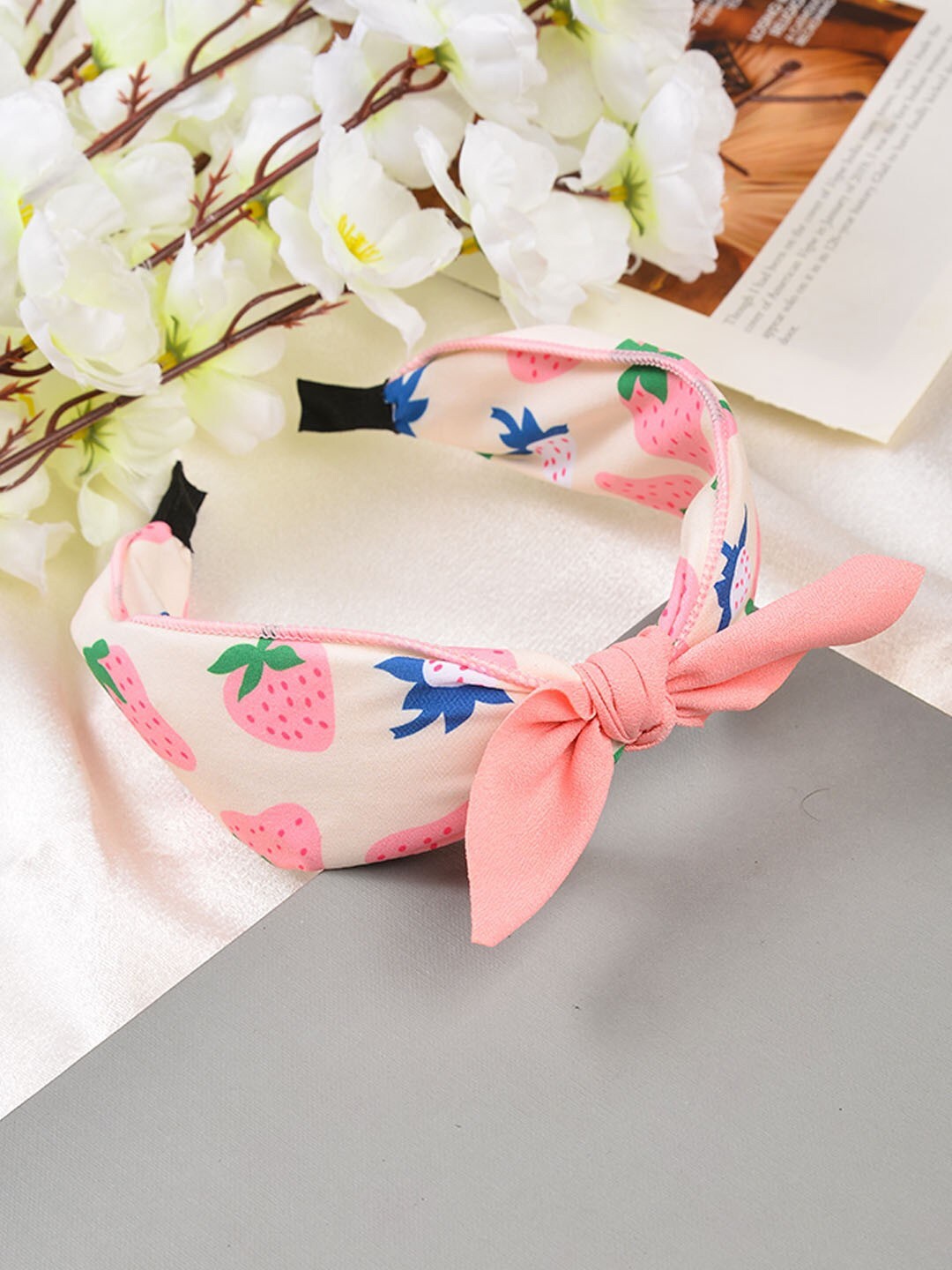 

POPLINS Girls White & Blue Printed Hairband