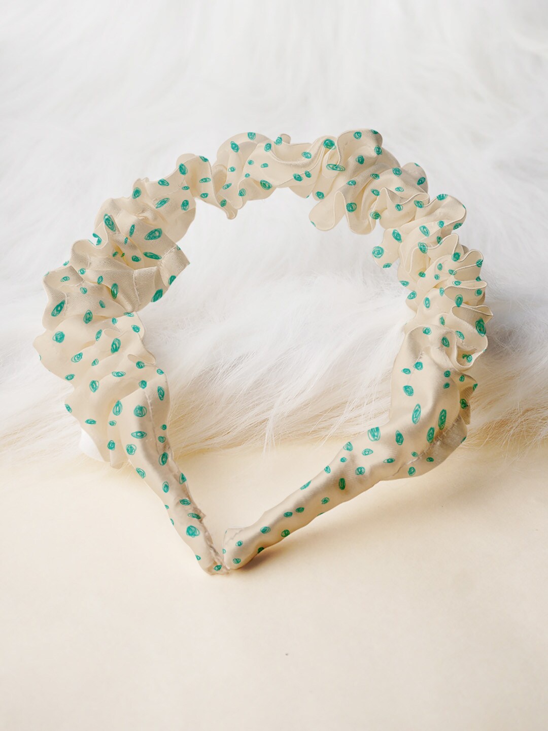 

Ferosh Women White & Turquoise Blue Hairband