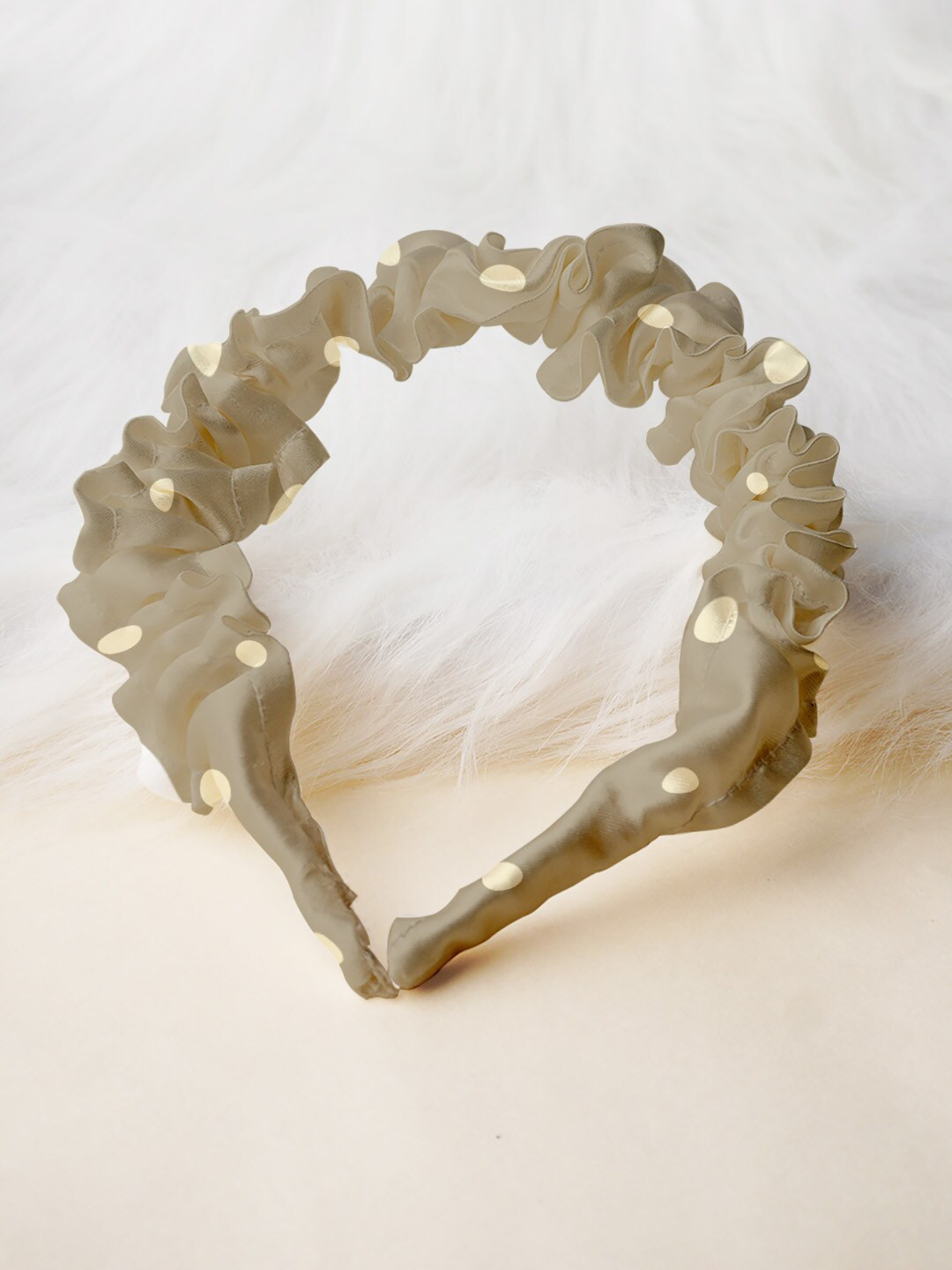 

Ferosh Women Grey & White Polka Dotted Hairband