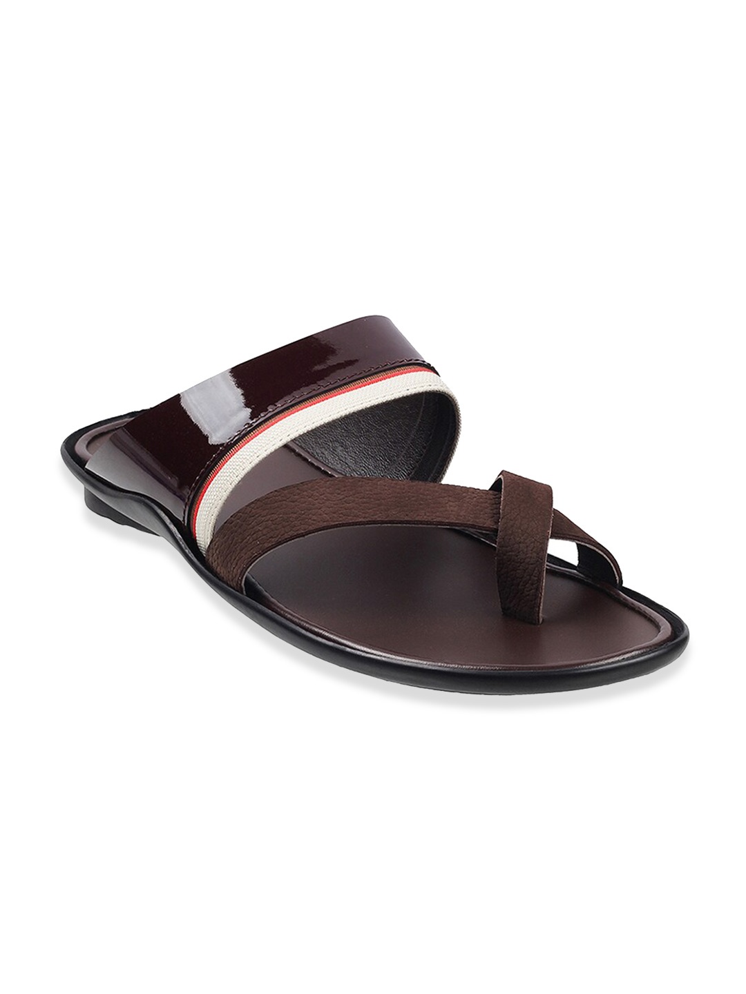 

Mochi Men Maroon & White Comfort Sandals