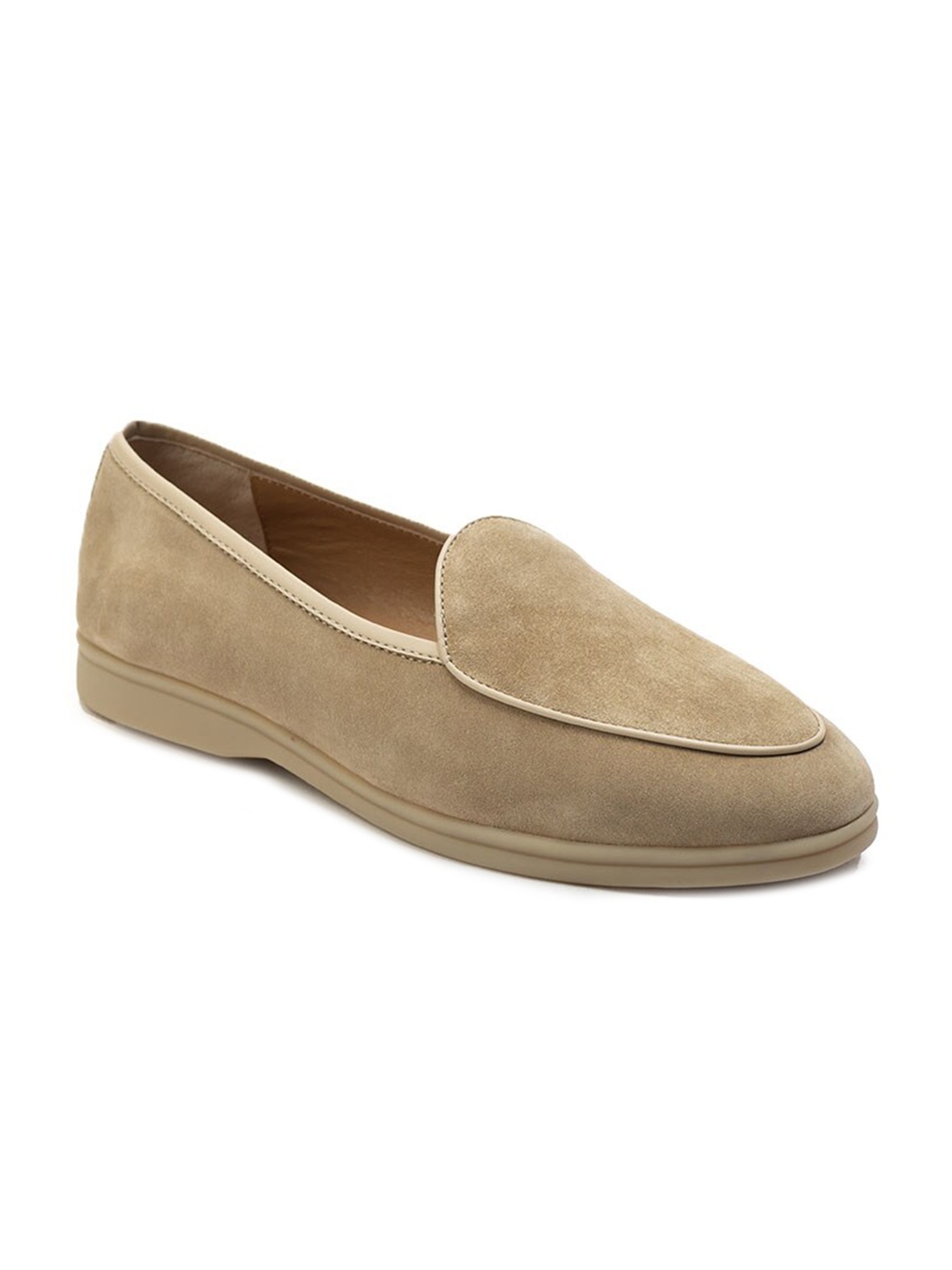 

Heel & Buckle London Men Beige Suede Slip-On Shoes