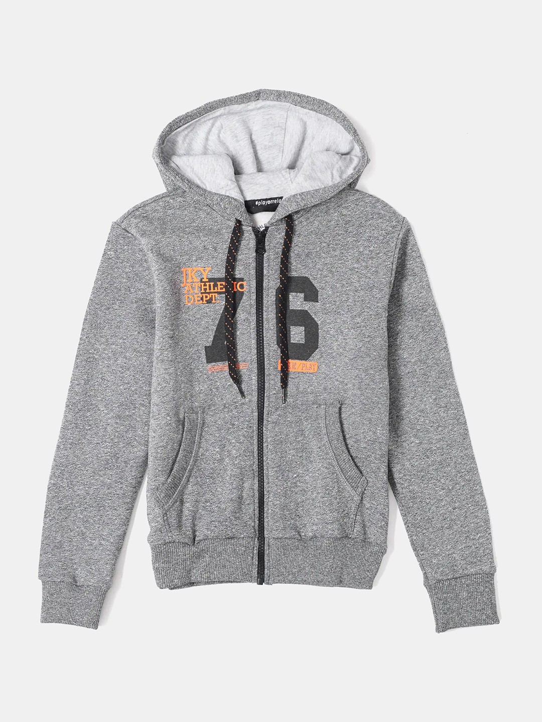 

Jockey Boys Super Combed Cotton Printed Hoodie Jacket-AB37, Black