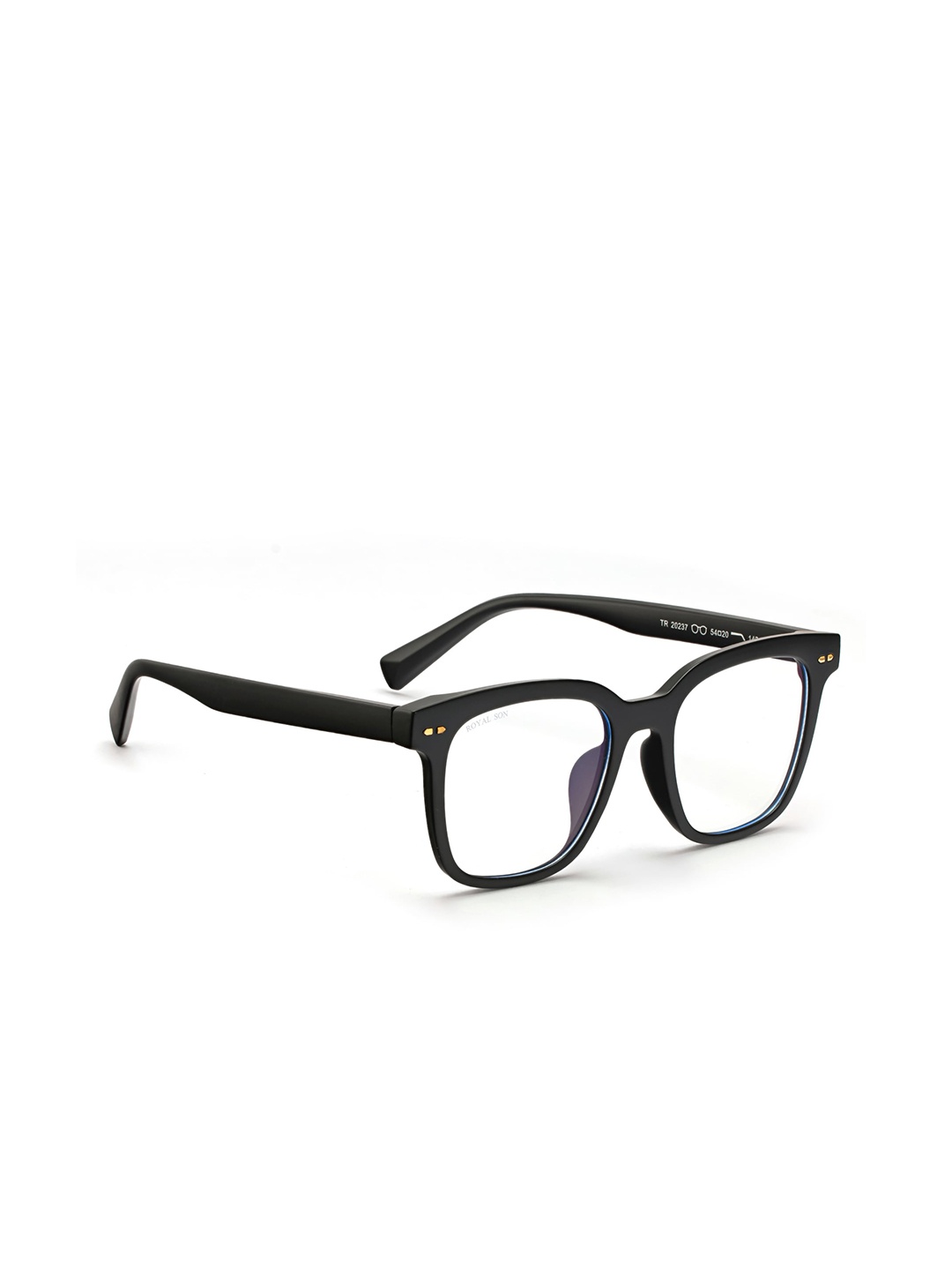 

ROYAL SON Unisex Clear Lens & Black Square Sunglasses with UV Protected Lens CHI00127-C1
